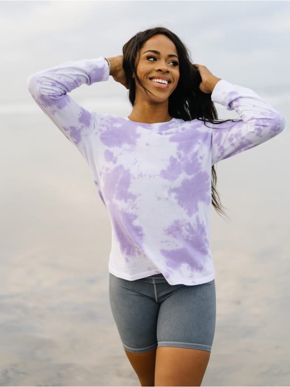 Zyia Active Purple Hendrix Tie-Dye Long Sleeve Tee | Size M | Great Condition